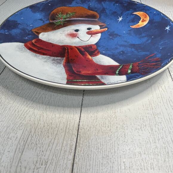 Vintage Elaine Thompson 1997 Snowman Serving Plate - Picture 5 of 8